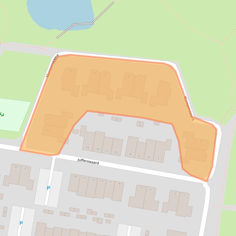 Kaart van postcodegebied 6718NE.