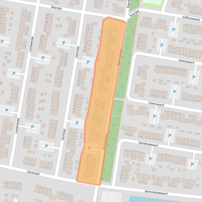 Kaart van postcodegebied 6718NJ.