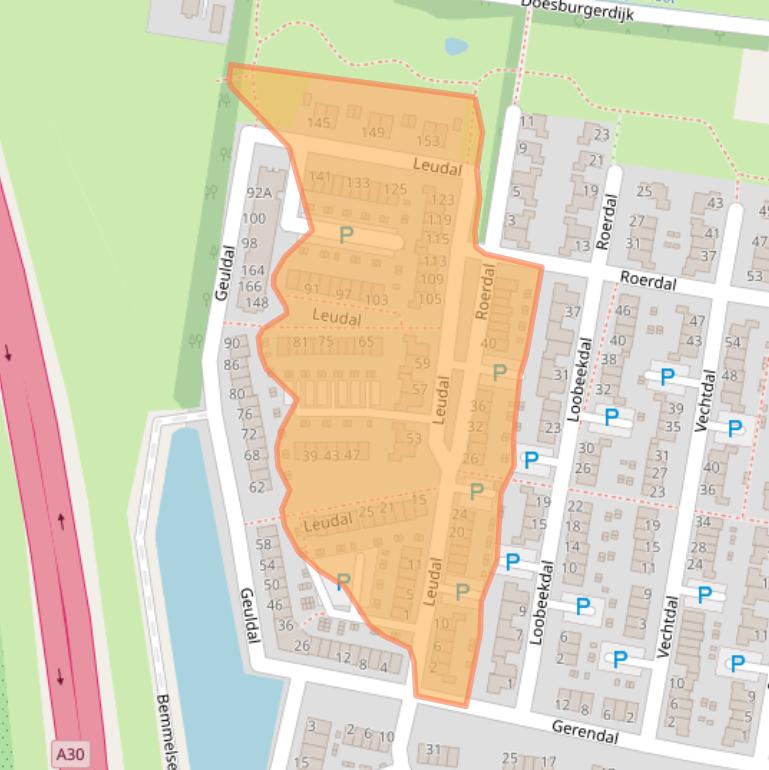 Kaart van postcodegebied 6718NT.
