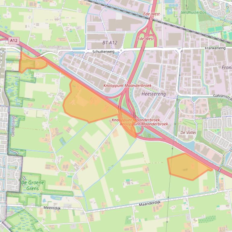 Kaart van postcodegebied 6718PC.