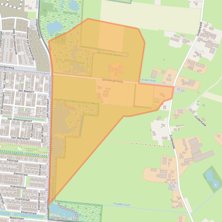 Kaart van postcodegebied 6718PK.