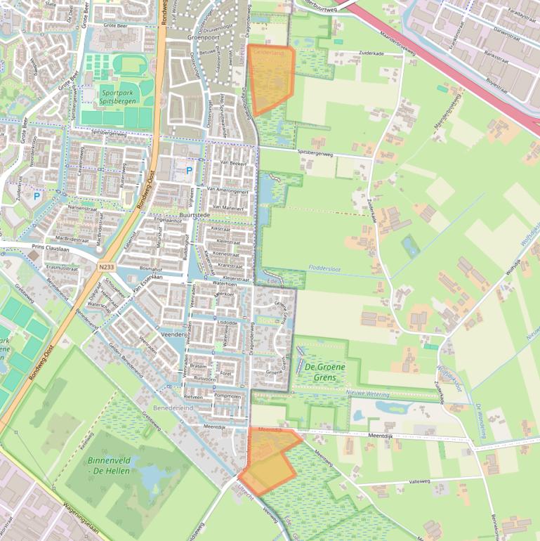 Kaart van postcodegebied 6718PL.