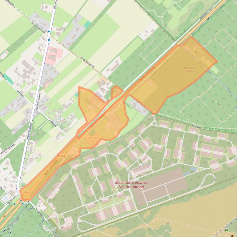 Kaart van postcodegebied 6718SB.