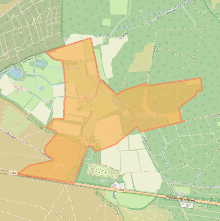 Kaart van postcodegebied 6718SL.