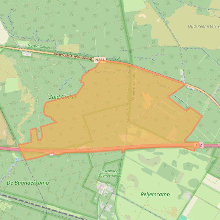 Kaart van postcodegebied 6718SN.