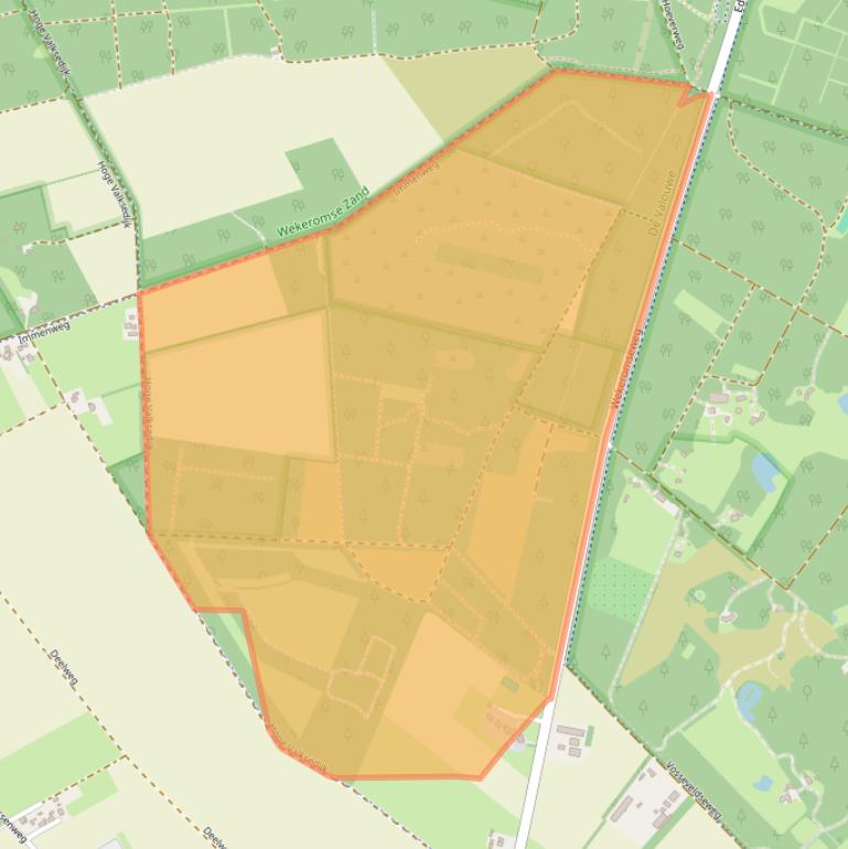 Kaart van postcodegebied 6718SR.