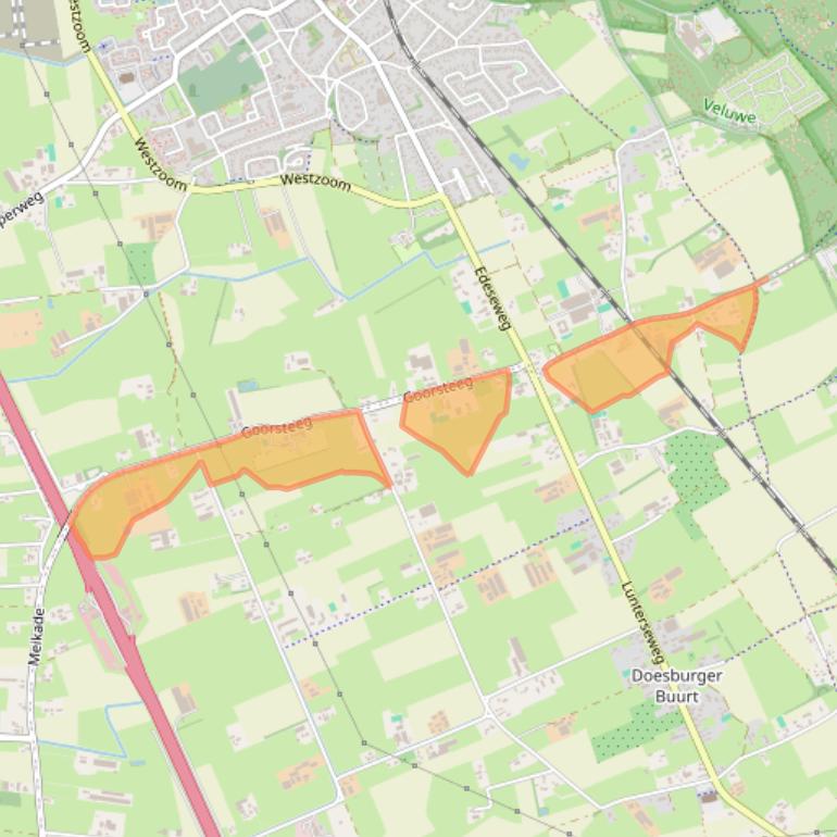 Kaart van postcodegebied 6718TA.