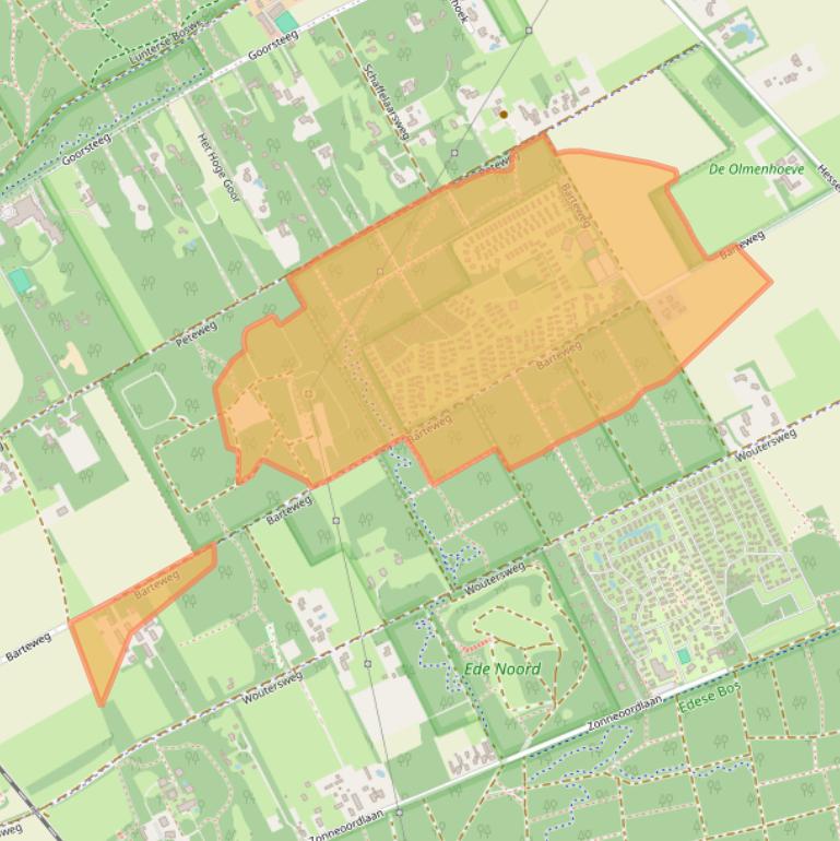 Kaart van postcodegebied 6718TH.