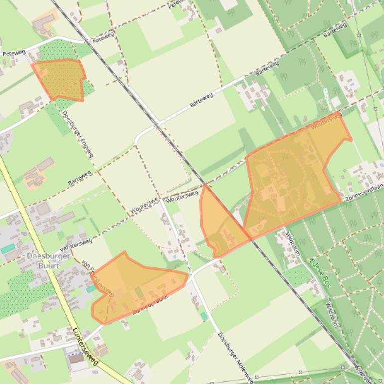 Kaart van postcodegebied 6718TK.