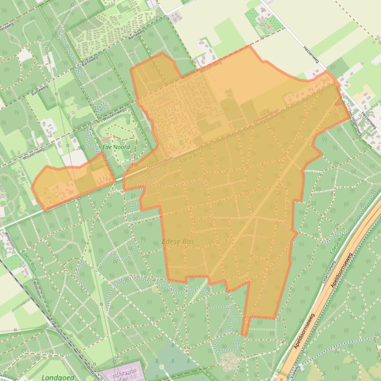 Kaart van postcodegebied 6718TL.