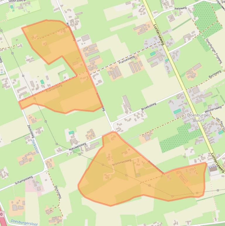 Kaart van postcodegebied 6718TV.