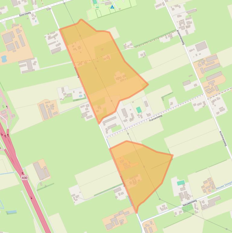 Kaart van postcodegebied 6718VB.