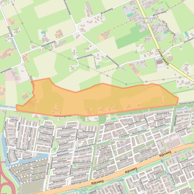 Kaart van postcodegebied 6718VG.