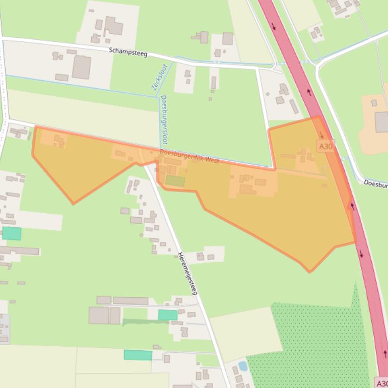 Kaart van postcodegebied 6718VL.