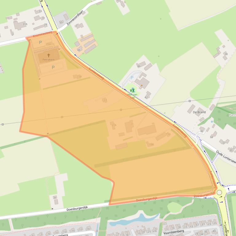 Kaart van postcodegebied 6718WB.