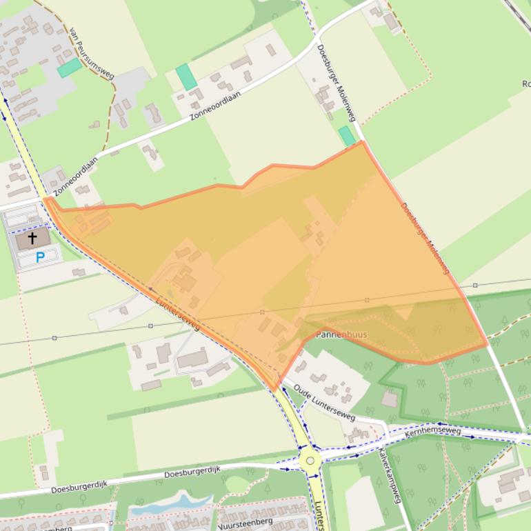 Kaart van postcodegebied 6718WE.