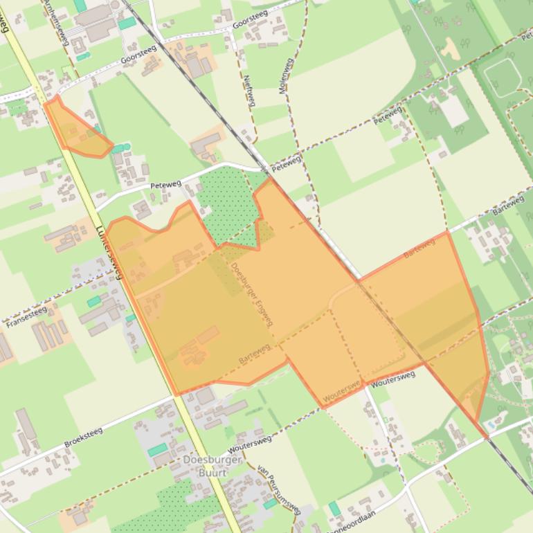 Kaart van postcodegebied 6718WH.