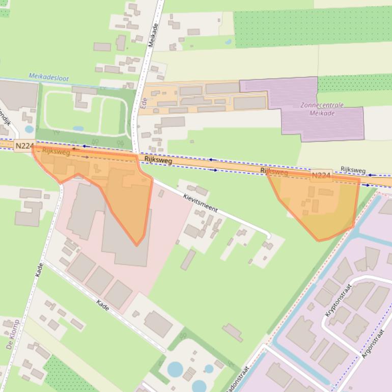 Kaart van postcodegebied 6718WK.