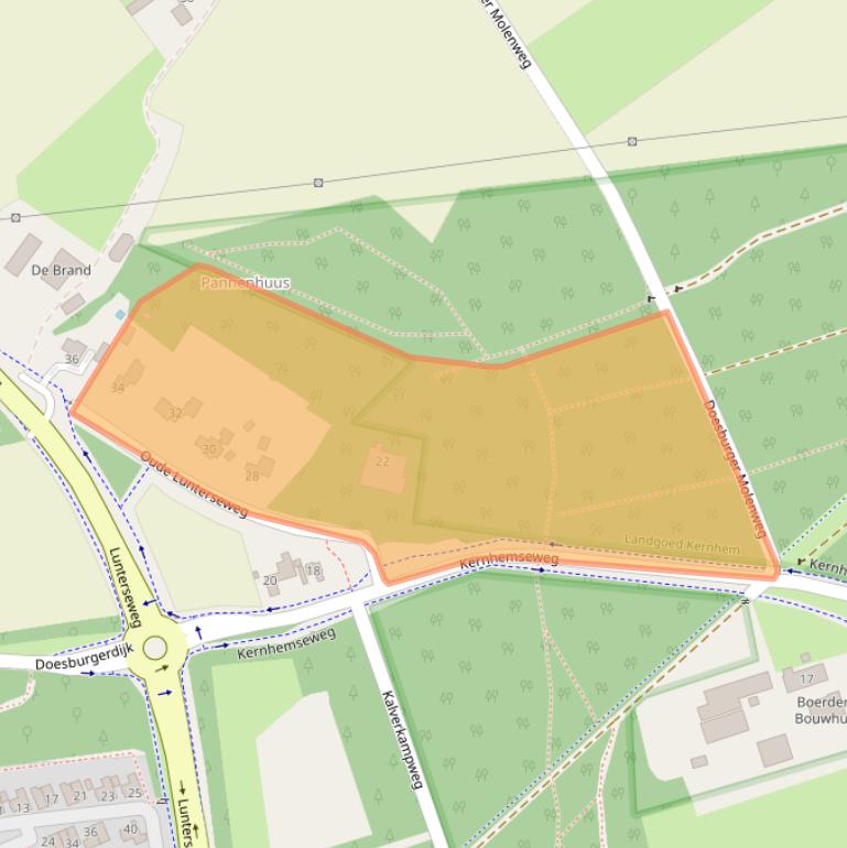 Kaart van postcodegebied 6718WP.