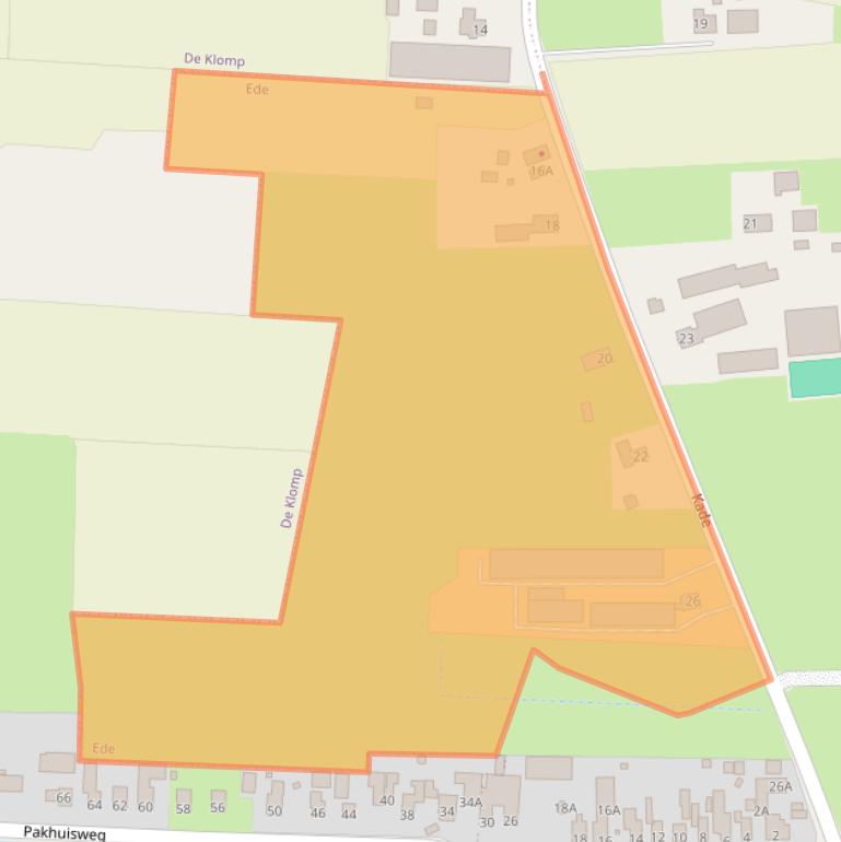 Kaart van postcodegebied 6718XH.