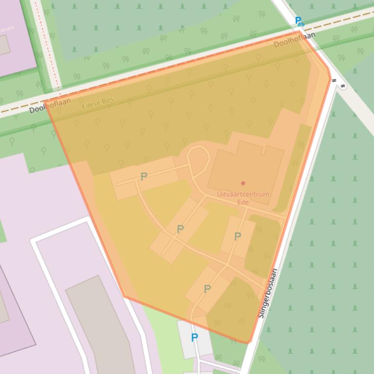 Kaart van postcodegebied 6718ZA.