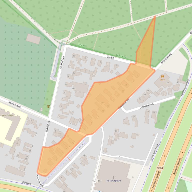 Kaart van postcodegebied 6718ZL.