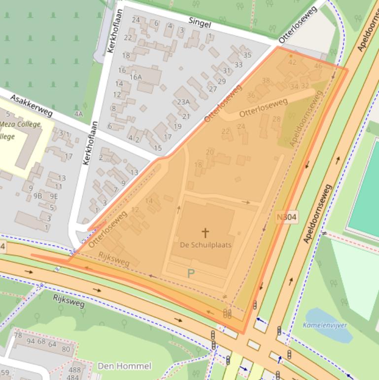 Kaart van postcodegebied 6718ZM.