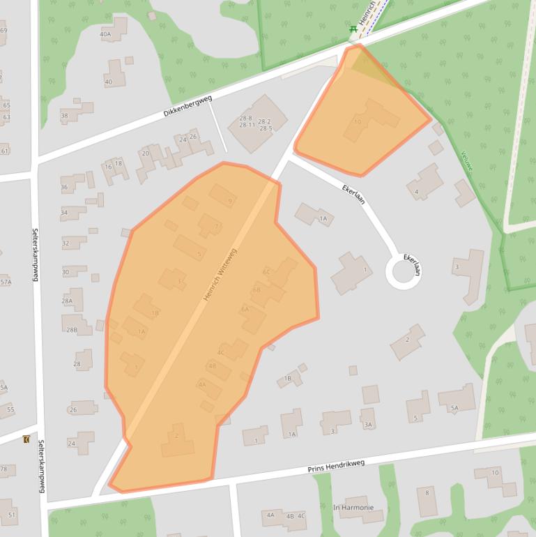 Kaart van postcodegebied 6721AA.