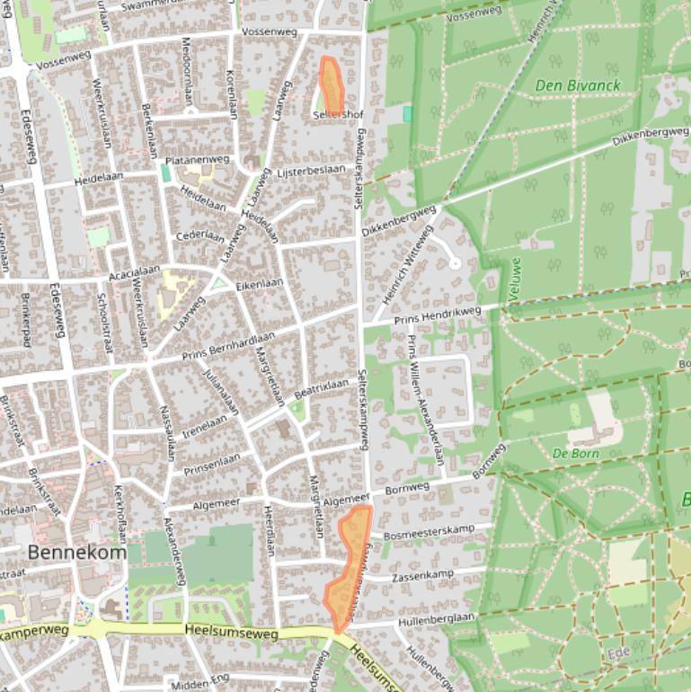 Kaart van postcodegebied 6721AP.