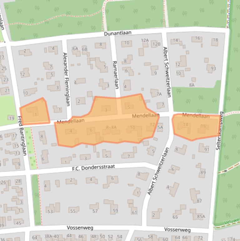 Kaart van postcodegebied 6721BD.