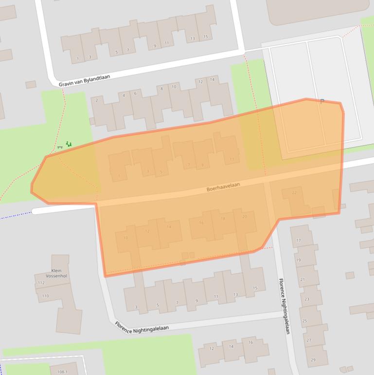 Kaart van postcodegebied 6721BG.