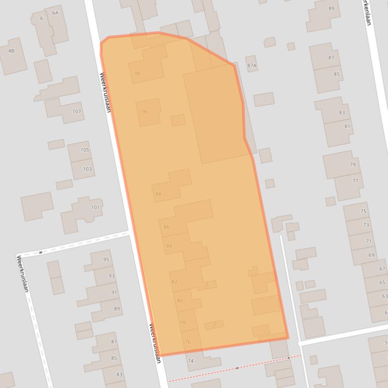 Kaart van postcodegebied 6721BW.