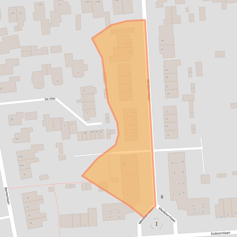 Kaart van postcodegebied 6721BX.