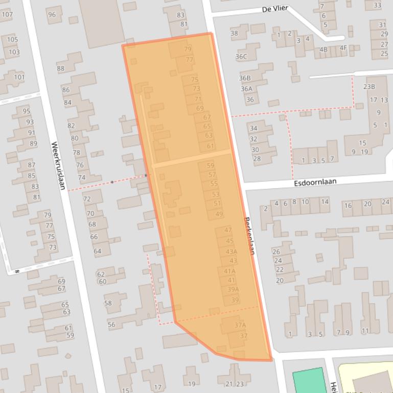 Kaart van postcodegebied 6721CB.