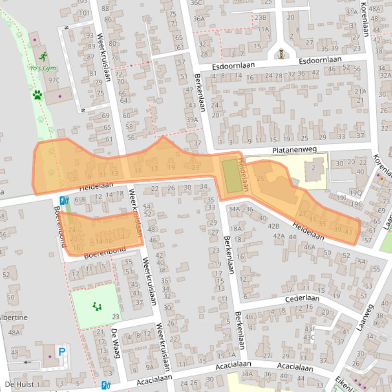 Kaart van postcodegebied 6721CK.