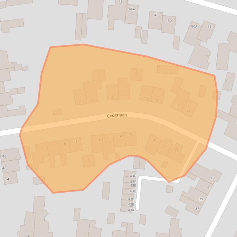 Kaart van postcodegebied 6721CM.