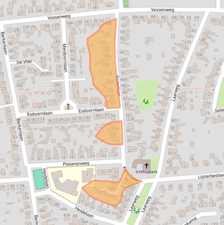 Kaart van postcodegebied 6721CT.