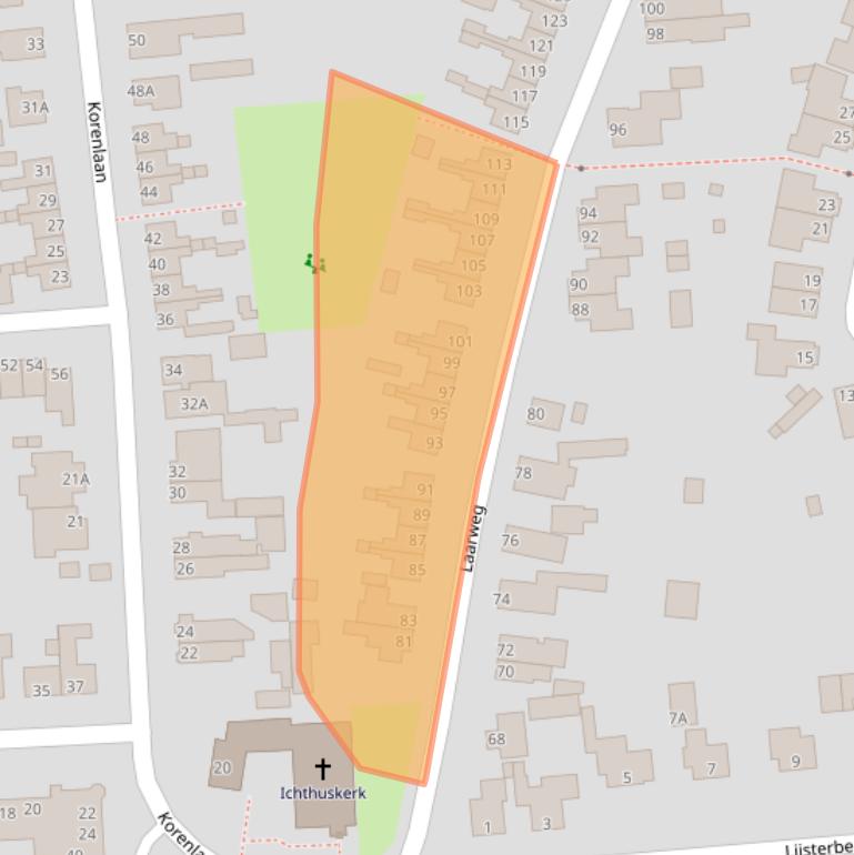 Kaart van postcodegebied 6721DC.