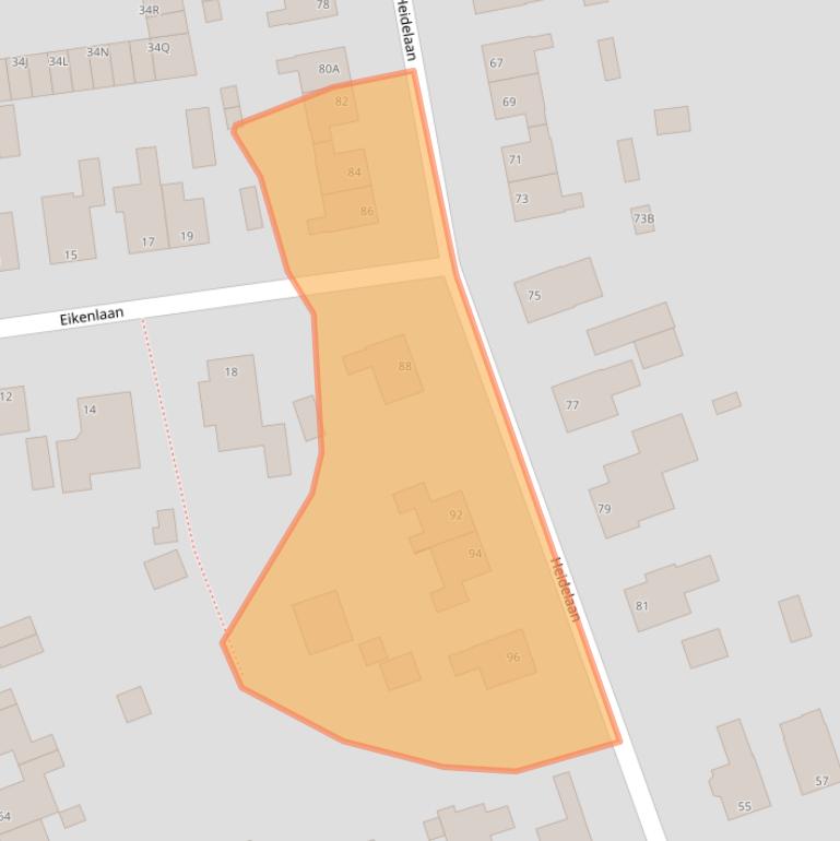 Kaart van postcodegebied 6721DL.