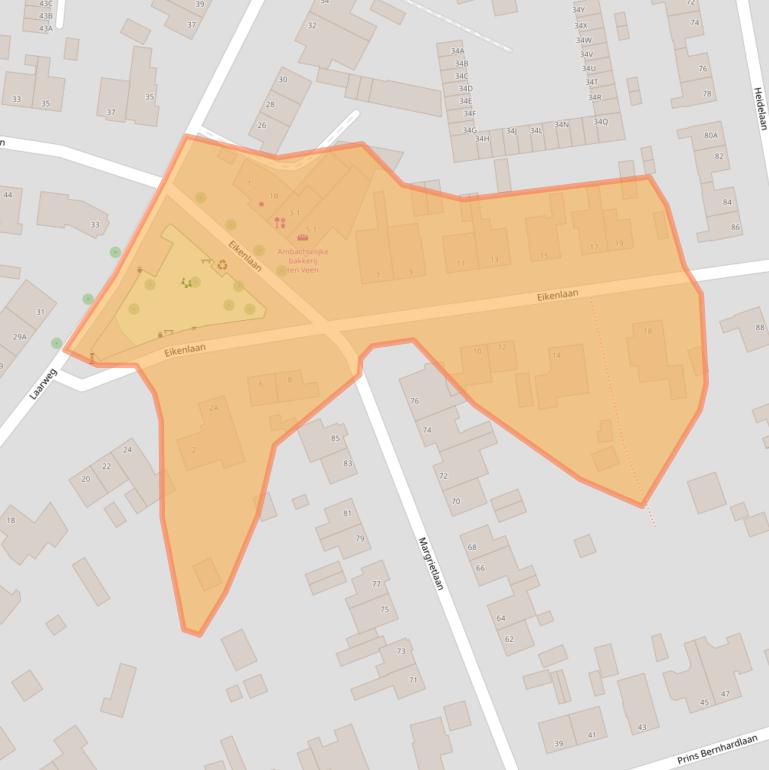 Kaart van postcodegebied 6721DM.