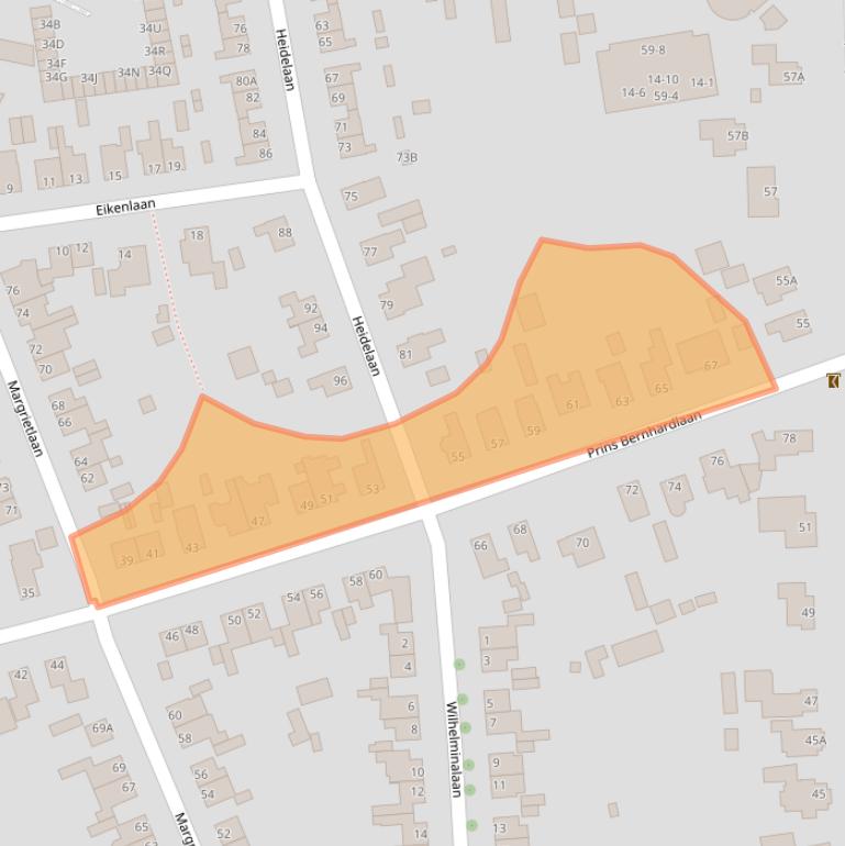 Kaart van postcodegebied 6721DP.