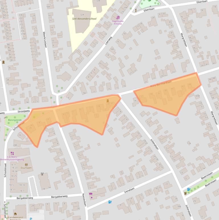 Kaart van postcodegebied 6721DR.