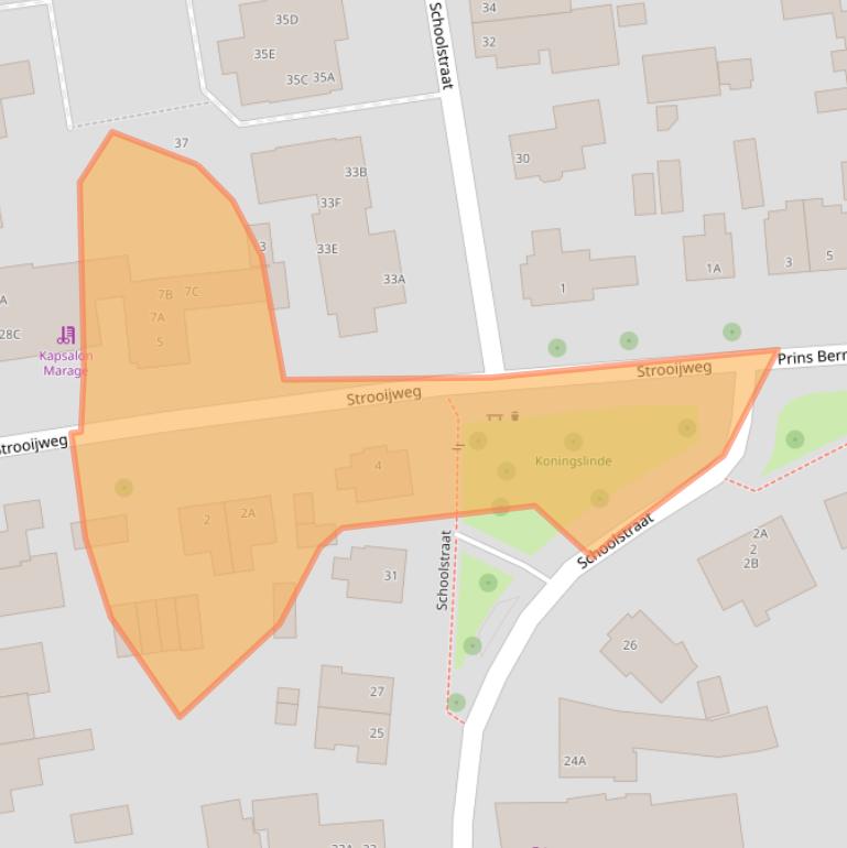 Kaart van postcodegebied 6721DT.