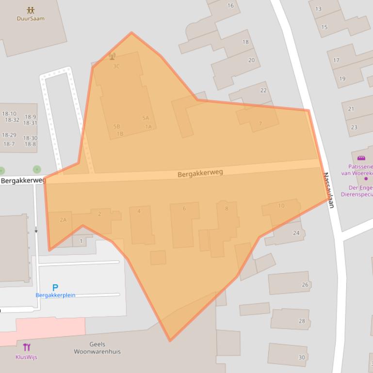 Kaart van postcodegebied 6721DV.