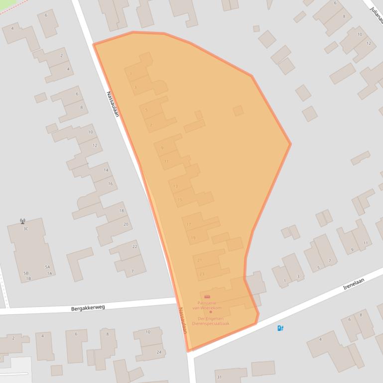 Kaart van postcodegebied 6721DW.