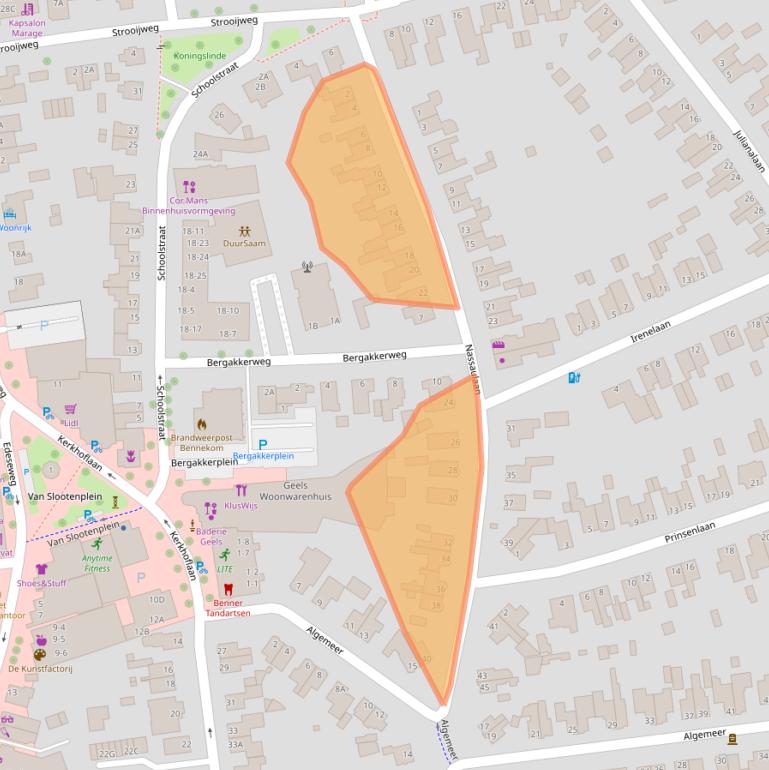 Kaart van postcodegebied 6721DZ.