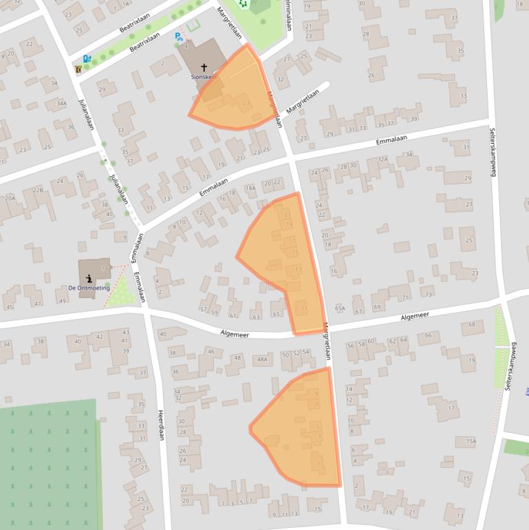 Kaart van postcodegebied 6721EK.