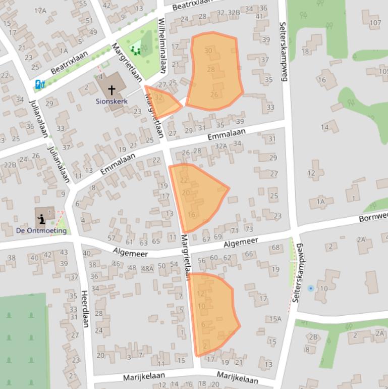 Kaart van postcodegebied 6721EN.