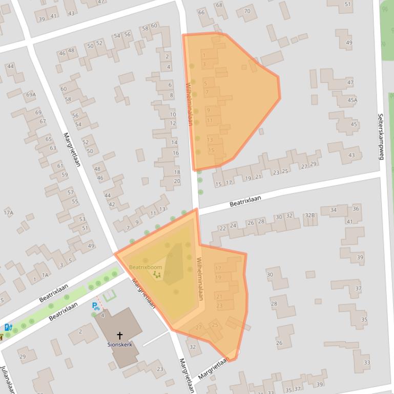 Kaart van postcodegebied 6721ER.