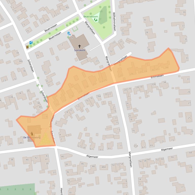 Kaart van postcodegebied 6721ET.